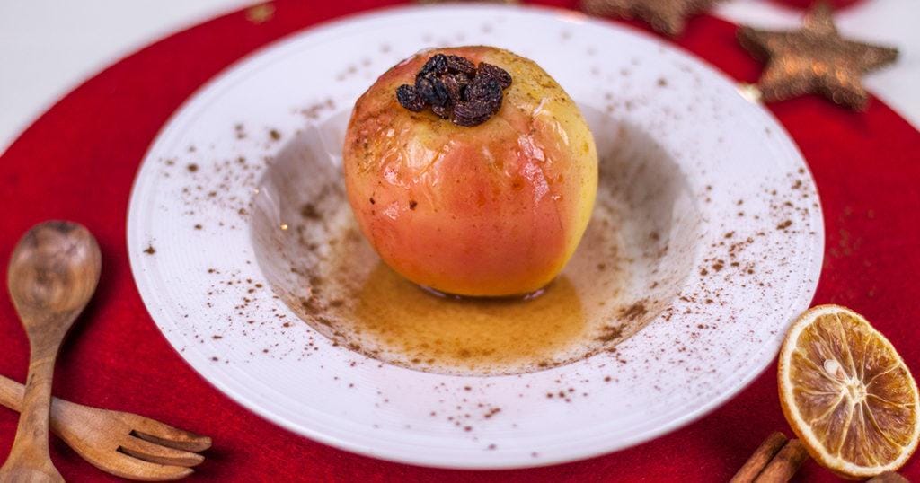 Weihnachtsrezepte für Kinder Alfreds Bratapfel mit Marzipan