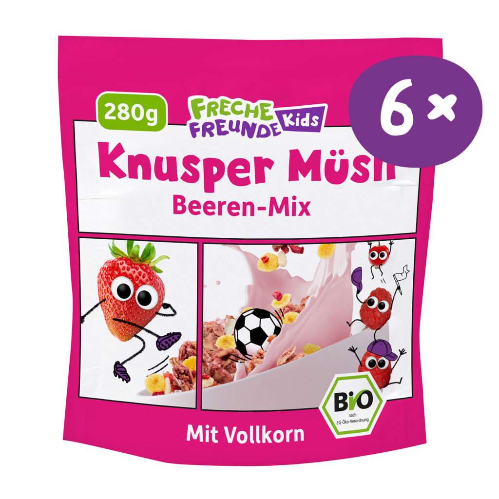 Freche Freunde Bio Eddas Knusper Müsli Beeren-Mix in der 6x280g. Mit Vollkorn.