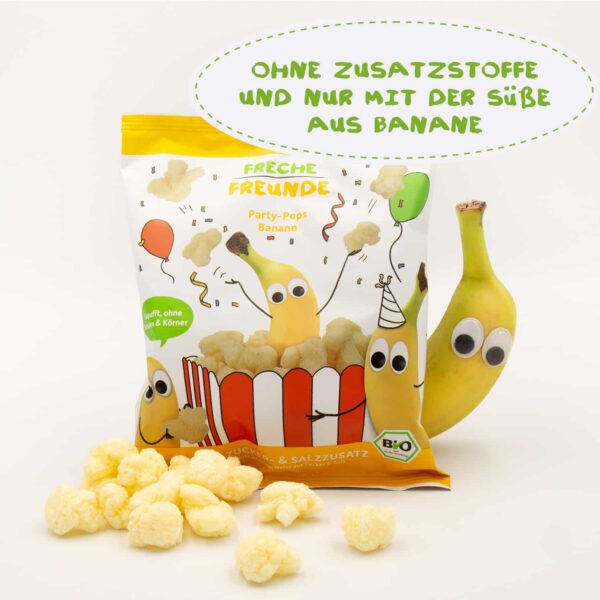 Party Pops Banane mit Produktvorteil: Ohne Zusatzstoffe und nur mit der Süße aus Banane