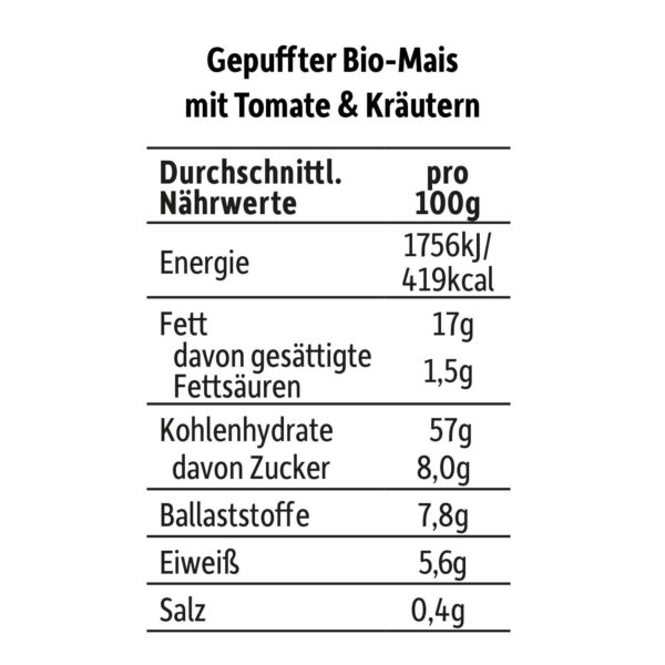 Nährwerte von Freche Freunde Kids Bio Knusper Kringel Pizza Style
