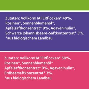 Hafer-Mini-Mix Apfel & Erdbeere und Apfel & schwarze Johannisbeere_Zutaten Hafer-Mini-Mix Apfel & Erdbeere und Apfel & schwarze Johannisbeere_Zutaten