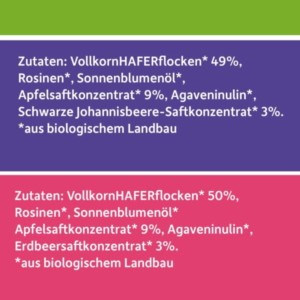 Hafer-Mini-Mix Apfel & Erdbeere und Apfel & schwarze Johannisbeere_Zutaten Hafer-Mini-Mix Apfel & Erdbeere und Apfel & schwarze Johannisbeere_Zutaten