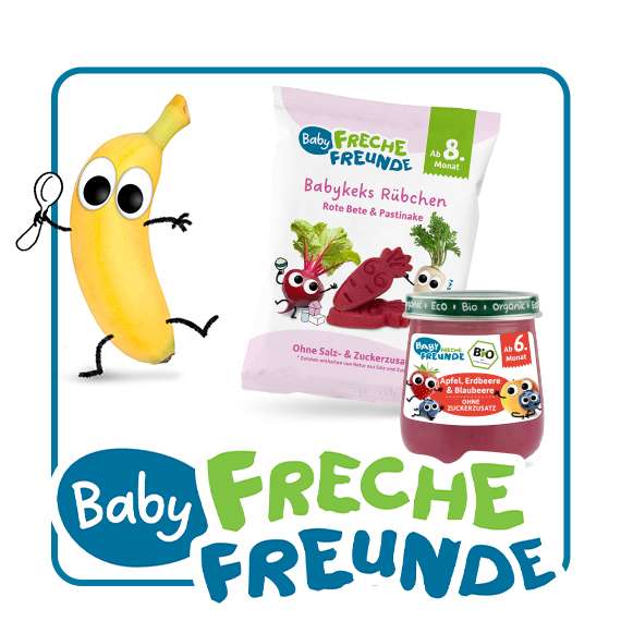 Baby Freche Freunde mit Bobby Banane und Baby Gläschen und Babykeks