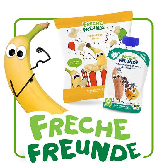 Freche Freunde Produkte (Alfreds Poppies & Quetschie) und Bob Banane